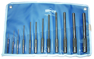12 Piece Regular & Long Pin Punch Set -- 1/16 to 1/2'' Diameter - Top Tool & Supply