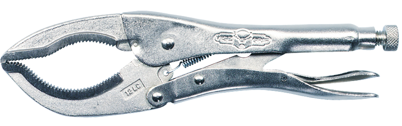 Large Jaw Locking Pliers -- #12LC Plain Grip 0 to 3-1/8'' Capacity 12'' Long - Top Tool & Supply