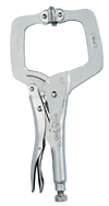 C-Clamp with Swivel Pads -- #18SP Plain Grip 0-8'' Capacity 18'' Long - Top Tool & Supply