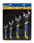 4 Piece - Adjustable Wrench Set with Comfort Grip - Top Tool & Supply