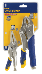 Fast Release Curved Jaw Locking Pliers Set -- 2 Pieces -- Includes: 10" Curved Jaw & 6" Long Nose - Top Tool & Supply
