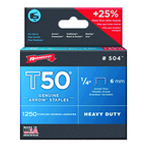 1/4″ / 6 mm - T50–1250 Standard Pack - Staples - Top Tool & Supply