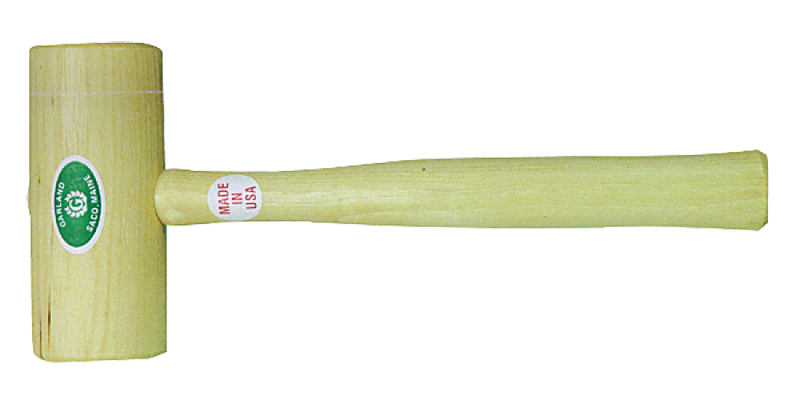 Garland Hardwood Mallet -- 22 oz; Hickory Handle; 2-3/4'' Head Diameter - Top Tool & Supply