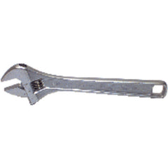 1 1/8″ Opening-8″ Overall Length - Chrome Plated Adjustable Wrench - Top Tool & Supply