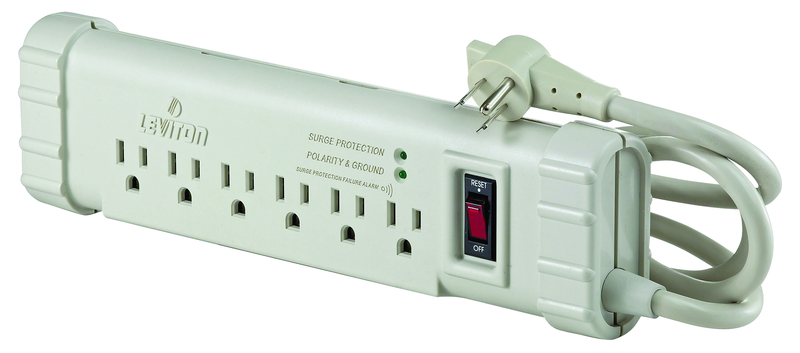 15 Amp; 120 Volt; 6 Plug Office Grade Surge Strip - Beige - Top Tool & Supply