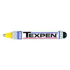 Texpen Medium Marker - Stainless Steel Ball Tip - Yellow - Top Tool & Supply