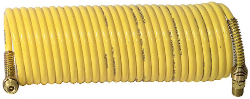 #N38-17A - 3/8 MPT x 17 Feet - Yellow Nylon - 1-Swivel x 1- Rigid Fitting(s) - Recoil Air Hose - Top Tool & Supply