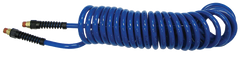 #PU3825BB - 3/8 MPT x 25 Feet - Dark Blue Polyurethane - 1-Swivel Fitting(s) - Self-Storing Hose - Top Tool & Supply