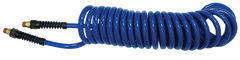 #PU3815BB - 3/8 MPT x 15 Feet - Dark Blue Polyurethane - 1-Swivel Fitting(s) - Self-Storing Hose - Top Tool & Supply