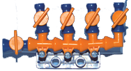 Coolant Hose System Component - 1/4 ID System - 1/4" Total Flow Control Manifold w/5 valves (Pack of 1) - Top Tool & Supply