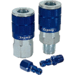 Model A72420C–1/4″ Body × 1/4″ NPT Male (1 piece) - Blue Automotive Coupler - Top Tool & Supply