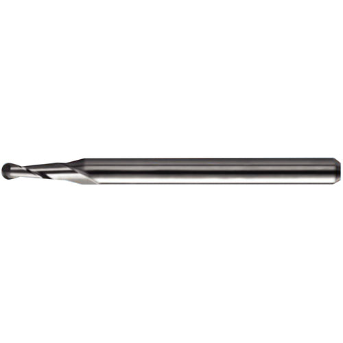 ‎0.095″ Dia. × 1/8″ Shank × 0.285″ DOC × 2-1/2″ OAL, Carbide TA, Spiral , 2 Flute, 30° Helix, Ballnose End Mill - Exact Industrial Supply