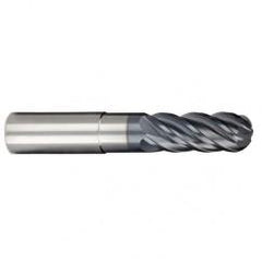 3/4" Dia. - 1" LOC - 6 OAL 5 FL Ball Nose Carbide End Mill-AlCrN-X - Top Tool & Supply