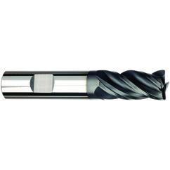 3/8 Dia. x 3 Overall Length 4-Flute Square End Solid Carbide SE End Mill-Weldon Shank-Center Cut-AlCrN-X - Top Tool & Supply