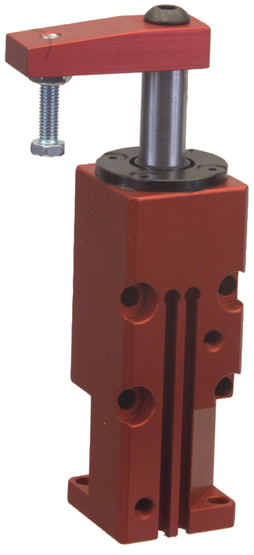 Block Style Pneumatic Swing Cylinder - #8316 .50'' Vertical Clamp Stroke - With Arm - LH Swing - Top Tool & Supply