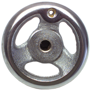 Polished Chrome Plated Handwheel - 12'' Wheel Diameter; 2-5/32'' Hub Diameter; 1/2-13 Threaded Handle Hole; 3/4'' Threaded Center Hole - Top Tool & Supply