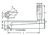 Broached Crank Handle - 3/4'' Hole Diameter; 3-1/4'' Handle Length; 6.3'' Width - Top Tool & Supply