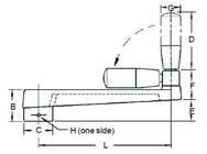 Broached Foldable Crank Handle - 1/2'' Hole Diameter; 2'' Handle Length; 3.94'' Width - Top Tool & Supply