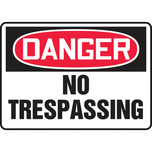 Sign, Danger No Trespassing, 10″ × 14″, Vinyl - Top Tool & Supply