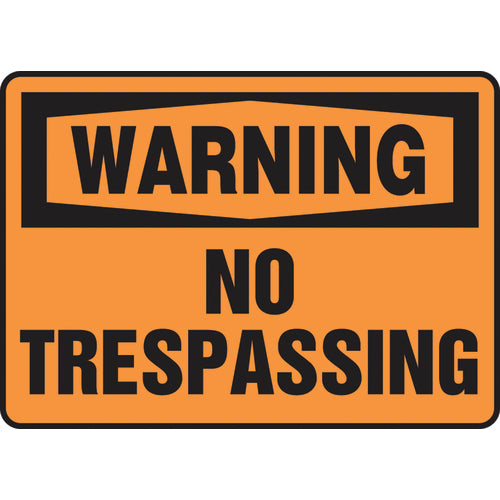 Sign, Warning No Trespassing, 7″ × 10″, Vinyl - Top Tool & Supply