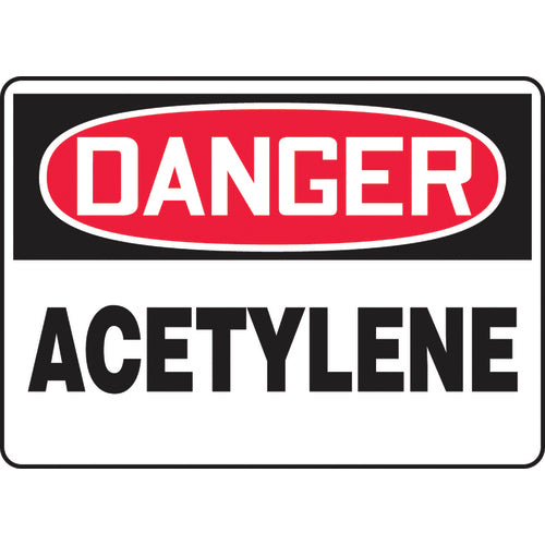 Sign, Danger Acetylene, 7″ × 10″, Aluminum - Top Tool & Supply