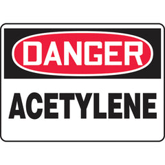 Sign, Danger Acetylene, 10″ × 14″, Aluminum - Top Tool & Supply