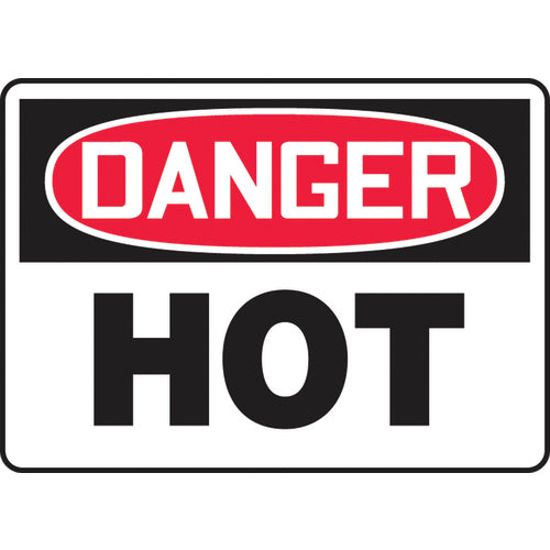 Sign, Danger Hot, 10″ × 14″, Plastic - Top Tool & Supply