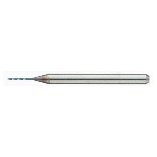 MDSS0041-ACF40B 0.41 mm Dia. × 0.41 mm Shank × 5 mm Flute Length × 38 mm OAL, PVD, External Coolant, Cylindrical Solid Carbide Drill - Exact Industrial Supply