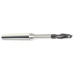 1/8" Dia. - 1/8" LOC - 2" OAL - .010 C/R 2 FL Carbide End Mill with 3/8 Reach-Nano Coated - Top Tool & Supply