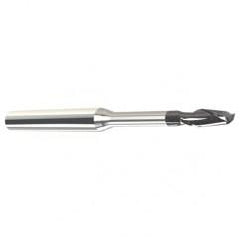 .075 Dia. - .113 LOC - 2" OAL - .005 C/R 2 FL Carbide End Mill with 1/4 Reach-Nano Coated - Top Tool & Supply
