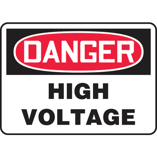 Sign, Danger High Voltage, 10″ × 14″, Aluminum - Top Tool & Supply