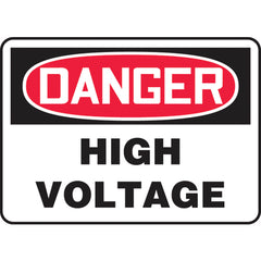 Sign, Danger High Voltage, 7″ × 10″, Aluminum - Top Tool & Supply