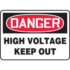 Sign, Danger High Voltage Keep Out, 10″ × 14″, Aluminum - Top Tool & Supply