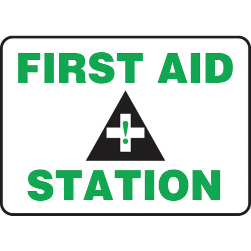 Sign, First Aid Station, 7″ × 10″, Aluminum - Top Tool & Supply