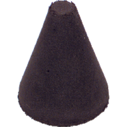 1 1/4″ × 1″-1/4″ × 1/4″ - Tapered Resin Bonded Rubber Cone (Fine Grit) - Top Tool & Supply