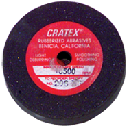 6 x 1/2 x 1/2'' - Resin Bonded Rubber Wheel (Extra Fine Grit) - Top Tool & Supply