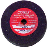 8 x 1/2 x 1/2'' - Resin Bonded Rubber Wheel (Extra Fine Grit) - Top Tool & Supply