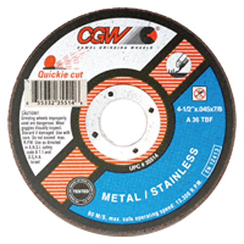 7″ × 0.045″ × 7/8″ - A36T-BF - Aluminum Oxide Reinforced Cut-Off Wheel - Top Tool & Supply