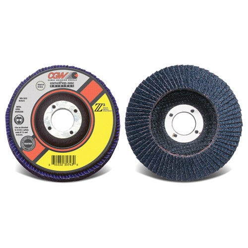 7″ × 7/8″-60 Grit - Zirconia-Stainless Straight Flap Disc - Top Tool & Supply