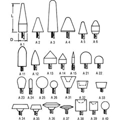 ‎1/4″ × 1 1/2″ Shank-1″ × 2 3/4″ - A3 - Aluminum Oxide Mounted Point - Top Tool & Supply