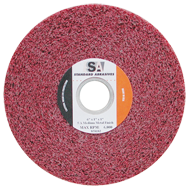 6 x 1 x 1'' - Medium Grit - Aluminum Oxide Metal Finishing Non-Woven Wheel - Top Tool & Supply