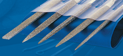 2-3/4'' Diamond Length - 5-1/2'' OAL (Various) - Medium Grit - 5 pc. Set Diamond Needle File - Top Tool & Supply