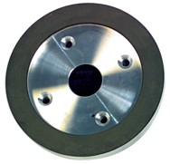 6 x 3/4 x 1-1/4'' - 1/16'' Abrasive Depth - 220 Grit - 3/4 Rim Plate Type 6A2C Mounted Diamond Wheel - Top Tool & Supply