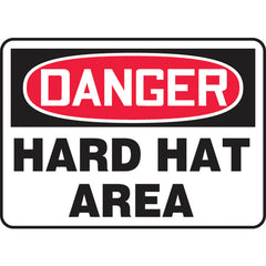 Sign, Danger Hard Hat Area, 10″ × 14″, Vinyl - Top Tool & Supply