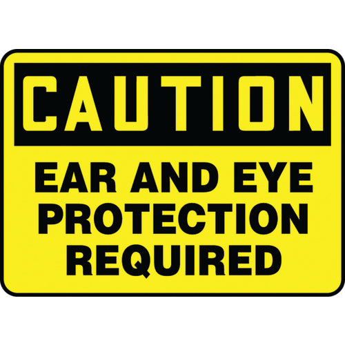 Sign, Caution Eye Protection Must Be Worn In This Area, 7″ × 10″, Vinyl - Top Tool & Supply