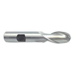 7/8'' Dia. - 4-1/4'' OAL - Uncoated HSS - Ball End SE EM - 2 FL - Top Tool & Supply