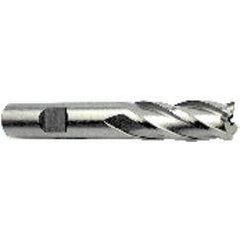 14.5mm Dia. x 3-3/8 Overall Length 4-Flute Square End High Speed Steel SE End Mill-Round Shank-Non-Center Cut-Uncoated - Top Tool & Supply