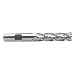 1 Dia. x 6-1/2 Overall Length 4-Flute Square End High Speed Steel SE End Mill-Round Shank-Non-Center Cut-Uncoated - Top Tool & Supply