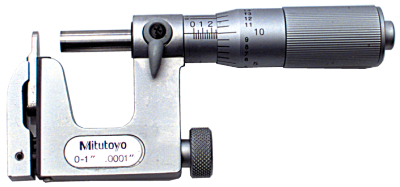 0 - 1'' Measuring Range -  .0001 Graduation - Friction Thimble - Carbide Face - Multi-Anvil Micrometer - Top Tool & Supply