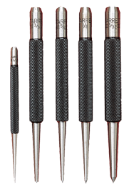 #S117PC  - 5 Piece Center Punch Set - 1/16 to 1/4'' Diameter - Top Tool & Supply